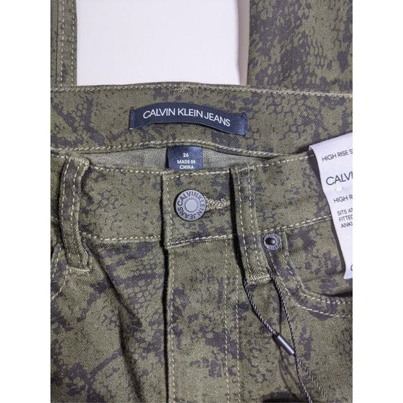 Calvin Klein Skinny Jeans‎ High Rise Python Print 26 Cropped Ankle Stylish Snake - Picture 6 of 10